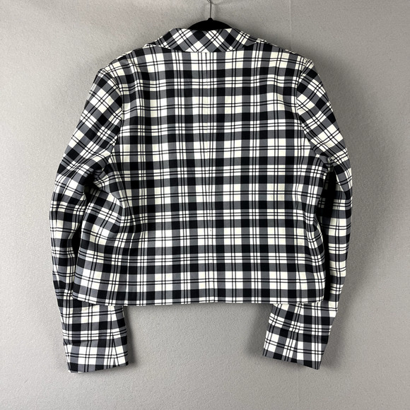 Blackmilk Plaid Tartan Blazer Jacket Womens 12/16 Lined Open Front Academia - Picture 11 of 15